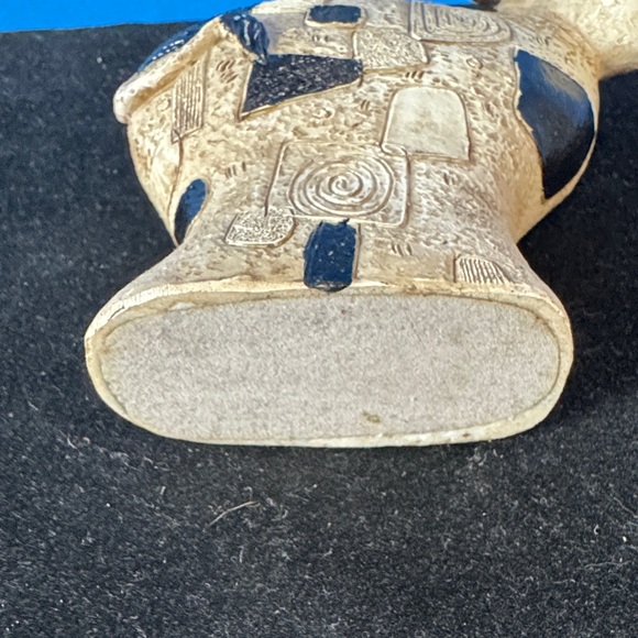 Whimsical Black and Cream Cow Art Sculpture - Picture 6 of 8